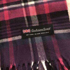Cashmere Pink and Purple Plaid Scarf